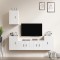 Set dulap TV, 5 piese, alb extralucios, lemn prelucrat
