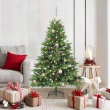 vidaXL Brad de Crăciun artificial cu 150 LED Verde 150 cm PE și PVC 3397534