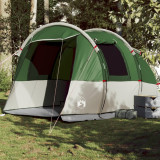 VidaXL Cort de camping tunel pentru 4 persoane, verde, impermeabil