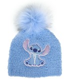 Șapcă de iarnă pentru copii cu pompon STITCH albastră
