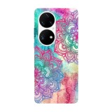 Husa compatibila cu Huawei Nova Y70 model Neon Mandala, Silicon, TPU, Viceversa, Transparent, Carcasa