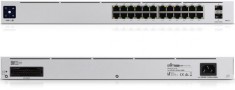 SWITCH PoE UBIQUITI, &quot;UNIFI PRO SWITCH 24&quot;port Gigabit x 24, SFP SFP+ x 2, managed, rackabil, carcasa metalica, &quot;USW-PRO-24-POE&quot; (timbru verde 2 lei)