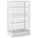 PawHut Cușcă pentru Păsări cu Tavă Detașabilă și Jucării, Volieră pentru Papagali, 61x36.5x98cm, Negru | Aosom Romania