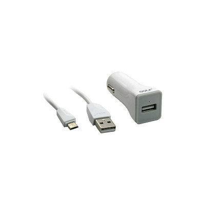 USB Incarcator Golf Auto 1 Micro USB 1A 1000mA 1m la priza bricheta auto alb foto