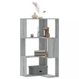 VidaXL Bibliotecă cu 3 niveluri gri sonoma 50x50x102 cm lemn prelucrat