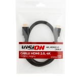 Cablu HDMI 2.0 Vision Touch, 4K, 3m, Negru