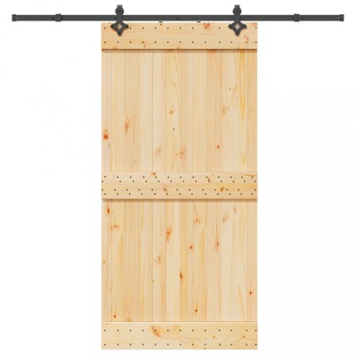 Ușă glisantă cu set feronerie, 100x210 cm, lemn masiv de pin foto
