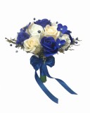 Buchet flori personalizabil, 17 trandafiri si hortensii, by Eventissimi, Alb Albastru, Eventissimi&reg;