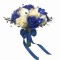 Buchet flori personalizabil, 17 trandafiri si hortensii, by Eventissimi, Alb Albastru