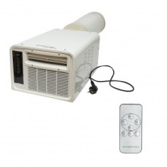 Aparat de aer conditionat portabil 2224 BTU, 280W, 220V cu functie incalzire, dezumidificare, ventilatie, telecomanda, comenzi vocale, kit instalare i