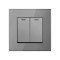 Intrerupator Dublu Cap Scara Cu Panou Din Sticla Securizata Techstar&reg; TGS 01, 220V, 16A, 86 X 86 Mm, Gri, cu 2 Module