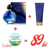 Cumpara ieftin Set cadou Far Away Beyond the Moon , parfum 50 ml + lotiune de corp 125 ml + insigna motivationala cadou