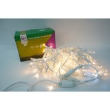 Instalatie de Craciun Flippy&reg; Tip Franjuri cu Flash, IP65, Sectiune 5 m, 120 LED-uri, Interconectabila, Fir Alb, Alb Cald