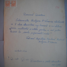 HOPCT DOCUMENT VECHI NR 470 BULGARU P VERONICA -SCOALA NR 3 FETE BOTOSANI 1949