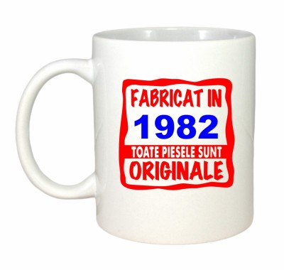 Cana alba personalizata Fabricat in 1982 toate piesele sunt originale, INOVATIX&amp;reg;. 330ml foto
