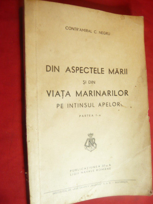 Contraamiral C.Negru-Din aspectele Marii ,Viata Marinarilor...,interbelica Marva