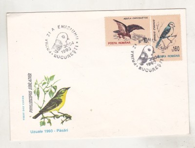 bnk fil FDC - Uzuale - pasari - 1993 (1) foto