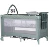 Patut Pliant Chipolino Luna 0-15kg, 2 Nivele, Saltea de Infașat, Roți, Bara Jucării, Acces Lateral, Geantă Transport, Basil