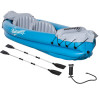 Outsunny Canoe Gonflabilă pentru 2 Persoane, Caiac cu Vasle Aluminiu, Ideal pentru Aventuri pe Apă, Albastru | Aosom Romania