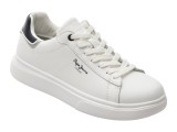 Pantofi sport PEPE JEANS albi, MS0044, din piele naturala