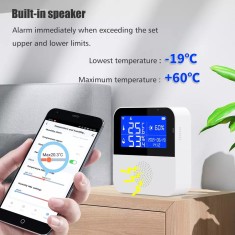 Senzor inteligent de umiditate si temperatura, Wireless, control pe telefon si