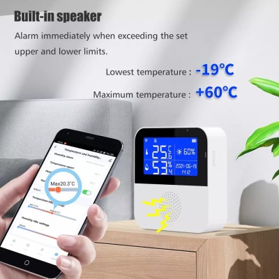 Senzor inteligent de umiditate si temperatura, Wireless, control pe telefon si foto