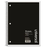 1 Subject Wirebound Notebook, 10 1/2 X 8, Wide Rule, 70 Sheets, Black Cover