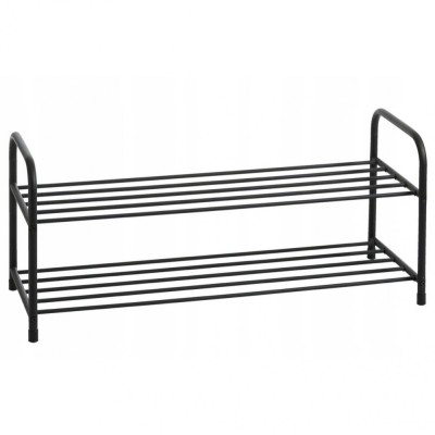 Suport pantofi Hals, Jysk, Otel, 2 rafturi, 92 x 39 x 35 cm, Negru foto