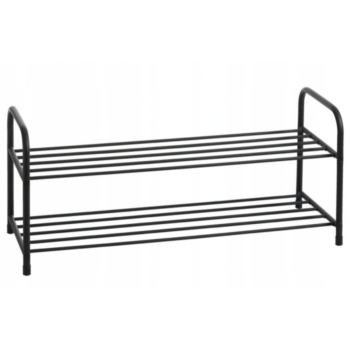 Suport pantofi Hals, Jysk, Otel, 2 rafturi, 92 x 39 x 35 cm, Negru