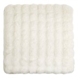 Perna pentru Scaun, Model Reliefat, Fără Brand, Culoare Albă, Dimensiuni 40x40cm, Imitație de Blană, Antiderapantă, Oem