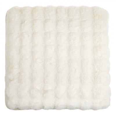 Perna pentru Scaun, Model Reliefat, Fără Brand, Culoare Albă, Dimensiuni 40x40cm, Imitație de Blană, Antiderapantă foto