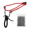 Set prastie metalica DEPOX&reg;, Sling King, snur, negru, 15 cm si 100 bile metalice