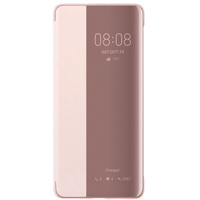 Husa HUAWEI P30 - Flip Wallet Clear (Roz-Auriu) foto