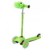 Trotineta cu 3 roti, lumini, Evo, Dino Light Up Mini Cruiser, Verde