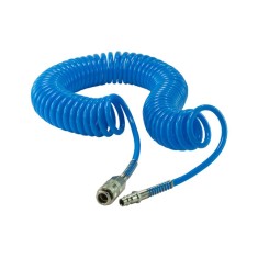 Furtun Pneumatic Spiralat PU 5x8mm, Lungime 10m, Flexibil, Rezistent la Indoire, Pentru Compresor si Scule Pneumatice