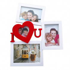 Rama foto colaj 3 poze - I Love You, 32x40 cm, fotografii incluse foto