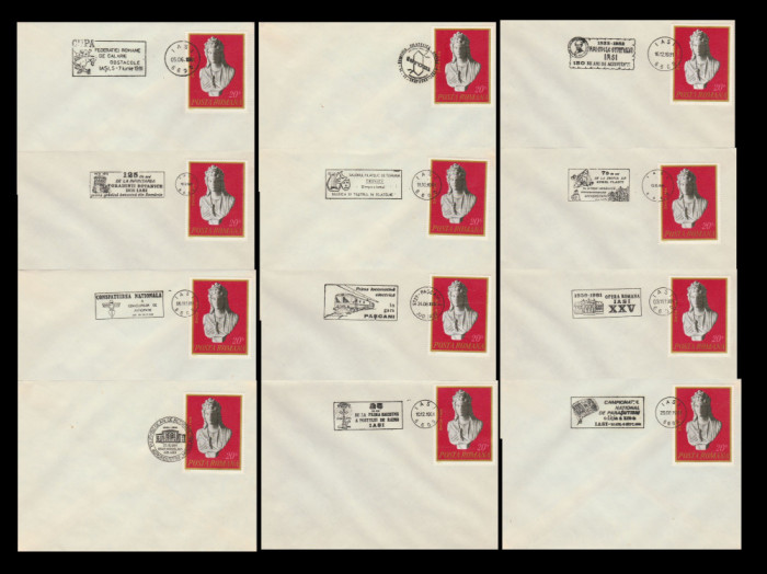 1976-1982 Romania - Set 64 plicuri filatelice cu stampile speciale diferite