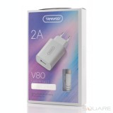 Kit Incarcator Tranyoo, V80, Fast Charger Kit, USB Type-C Cable, White (WS)