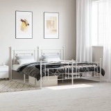 VidaXL Cadru de pat metalic cu tăblie de cap/picioare, alb, 183x213 cm