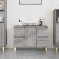 vidaXL Dulap de chiuvetă, gri sonoma, 80x33x60 cm, lemn prelucrat 821274
