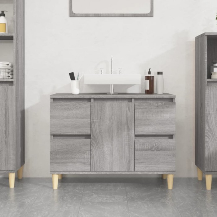 Gossi dulap de chiuveta, gri sonoma, 80x33x60 cm, lemn prelucrat