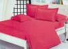 Lenjerie de pat pentru o persoana cu husa de perna dreptunghiulara, Elegance, damasc, dunga 1 cm 130 g/mp, Fuchsia, bumbac 100%