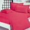 Lenjerie de pat pentru o persoana cu husa de perna dreptunghiulara, Elegance, damasc, dunga 1 cm 130 g/mp, Fuchsia, bumbac 100%