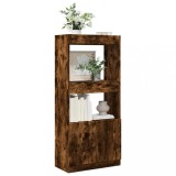 vidaXL Dulap &icirc;nalt, stejar fumuriu, 63x33x140 cm, lemn prelucrat