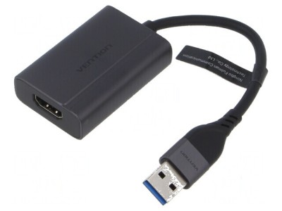 Adaptor HDMI USB A USB C gri foto