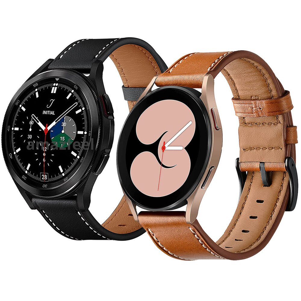 2x Curea de piele 20mm ceas Samsung Galaxy Watch 4 40mm 44mm Classic 42mm  46mm | Okazii.ro