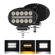 Proiector LED cu Lumina Alba si DRL Portocalie, 2000LM, 9-30V, Rezistent la Apa IP67