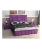 Pat Ven03 Mov + Noptiere Tapitate Mov+ Saltea Lux Ortopedica 160x200cm