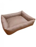 Culcus Dreptunghiular moale cu perna pentru caine pisica culoare Maro 64x45cm, AVEX