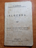 Manual de algebra pentru clasa a 4-a - din anul 1937, Clasa 4, Matematica